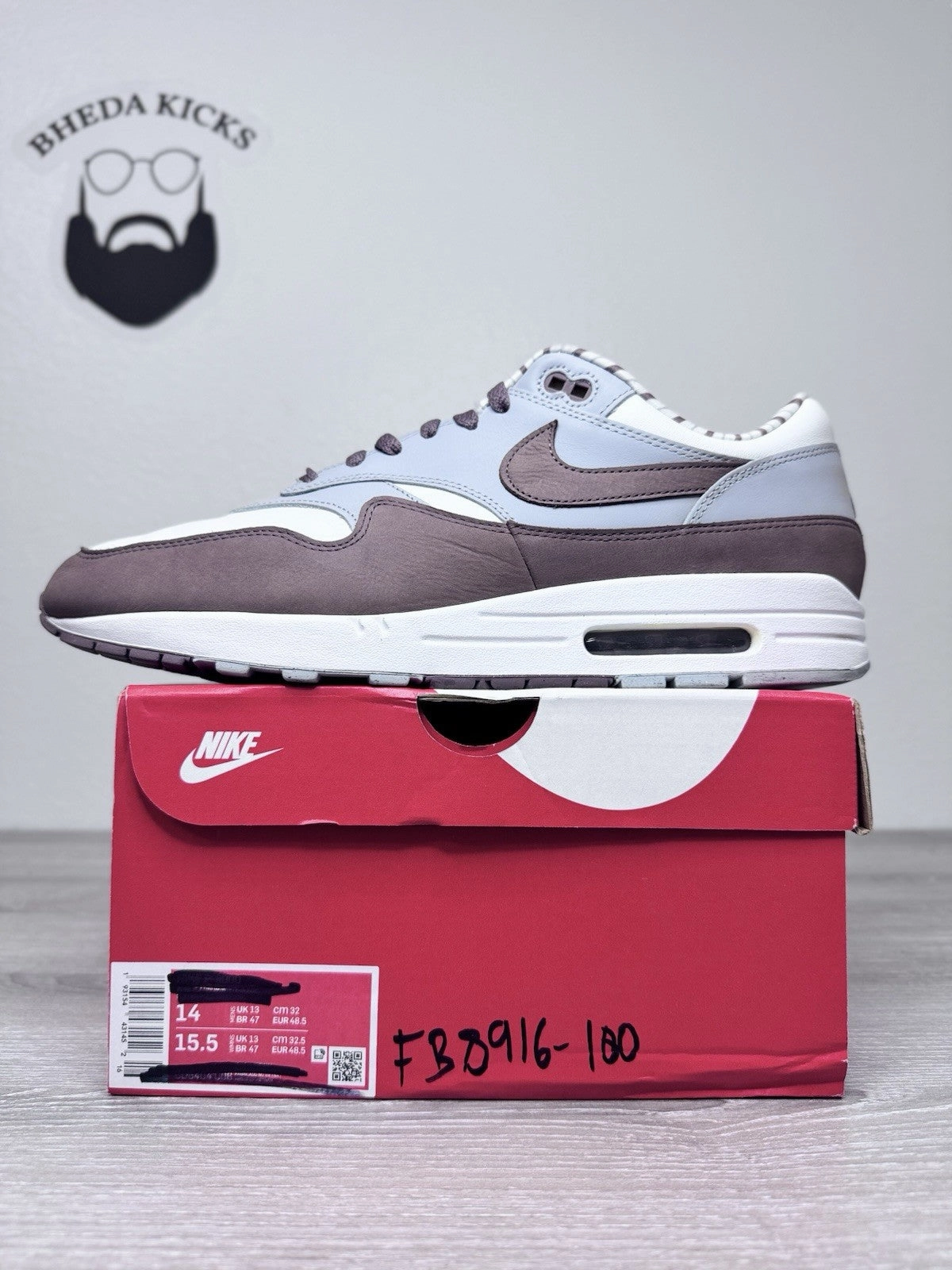 Size 14 - Nike Air Max 1 Premium PRM "Shima Shima" FB8916-100 Worn Once Price Asics Running Shoes