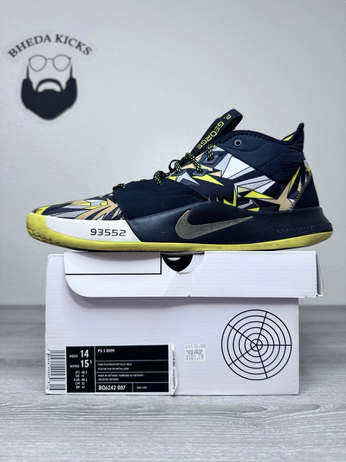 Asics Weightlifting Shoes Size 14 - Nike PG 3 Mamba Mentality 2019 AO2607-900 Preowned Og