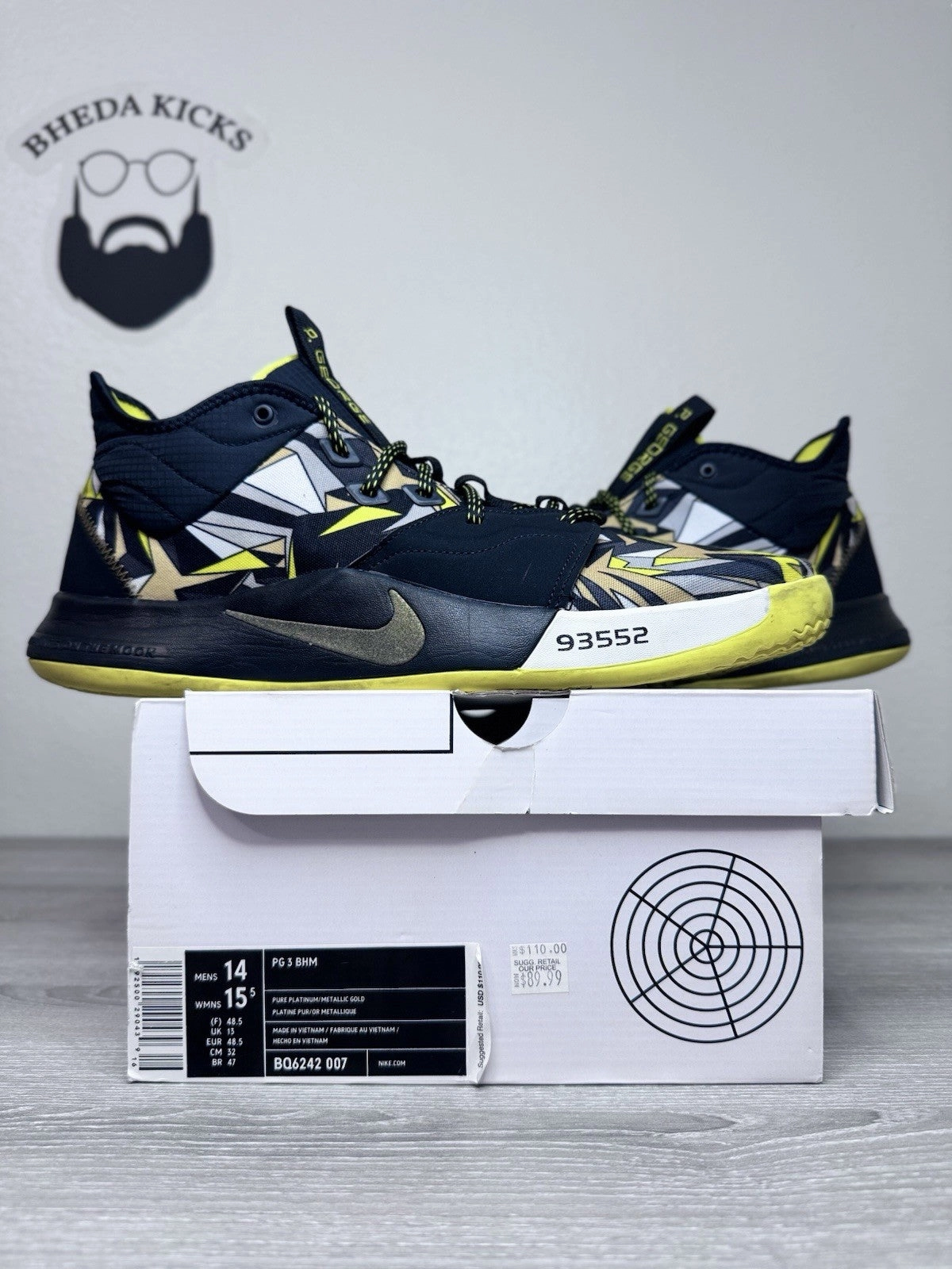 Waterproof Asics Trail Running Shoes Size 14 - Nike PG 3 Mamba Mentality 2019 AO2607-900 Preowned Og