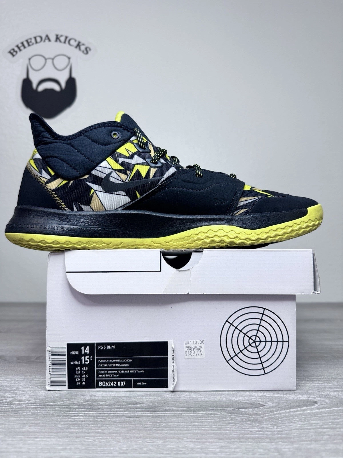 Size 14 - Nike PG 3 Mamba Mentality 2019 AO2607-900 Preowned Og Asics Venture Trail Running Shoe