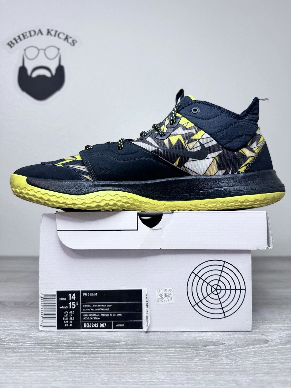 Best Asics Gel Shoes Size 14 - Nike PG 3 Mamba Mentality 2019 AO2607-900 Preowned Og