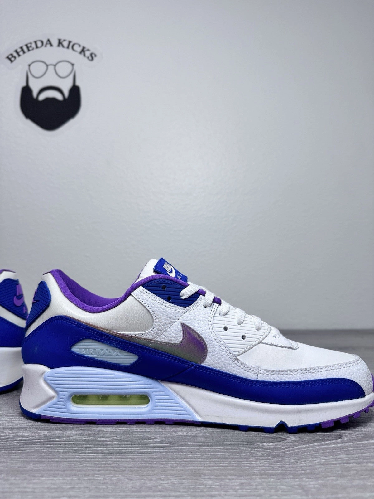 Size 15 - Nike Air Max 90 'Easter CT3623-100 White Blue Violet Preowned Asics Gt 2000 Trail Running Shoe