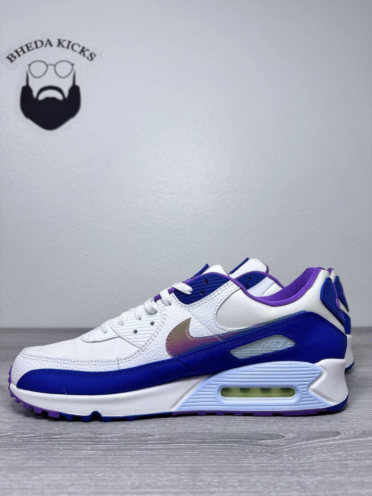 Nice Asics Shoes Size 15 - Nike Air Max 90 'Easter CT3623-100 White Blue Violet Preowned