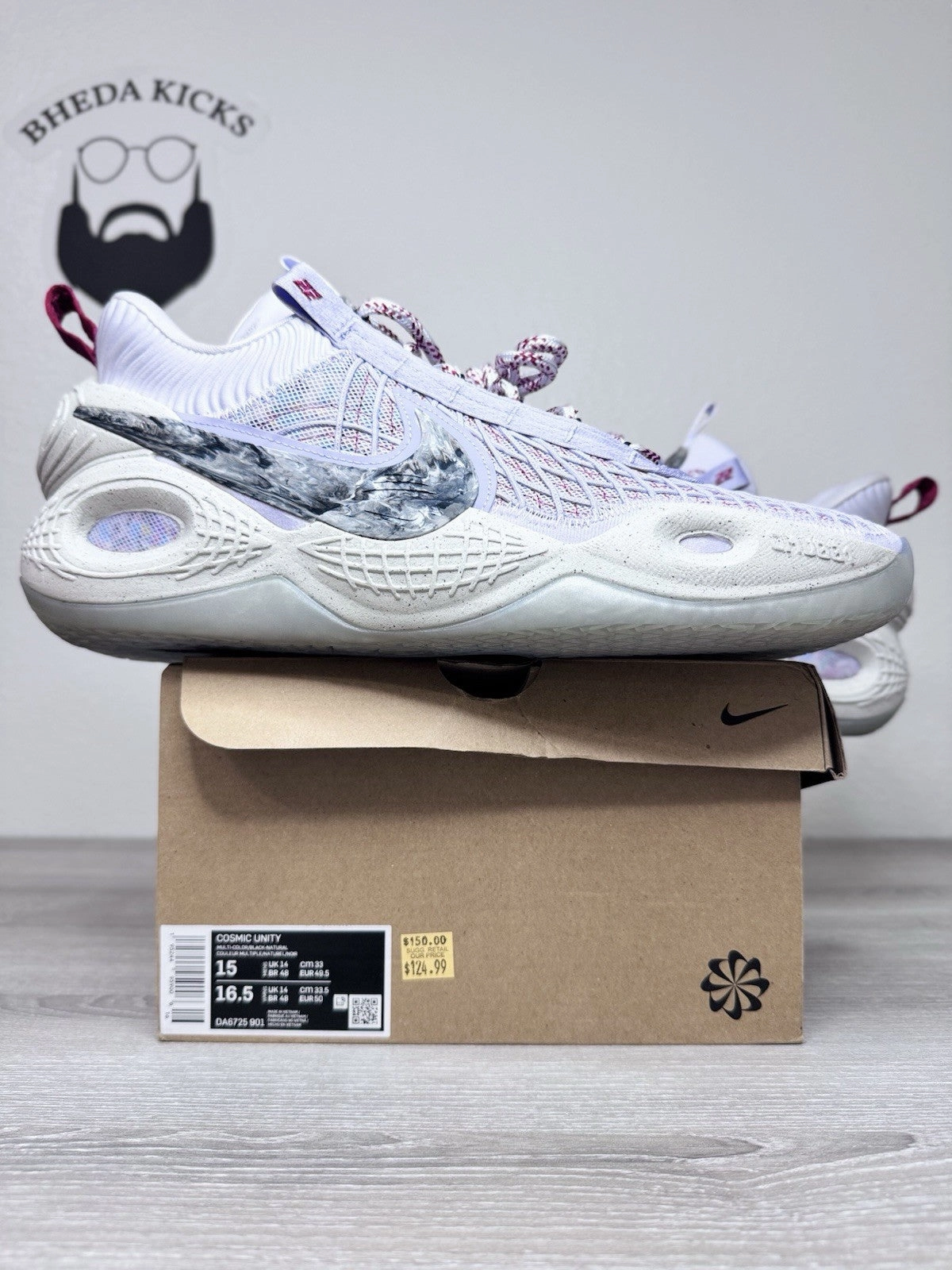 Asics Gel Peake 2 Cricket Shoes Size 15 - Nike Cosmic Unity Multi-Color DA6725-901 Preowned Authentic Og