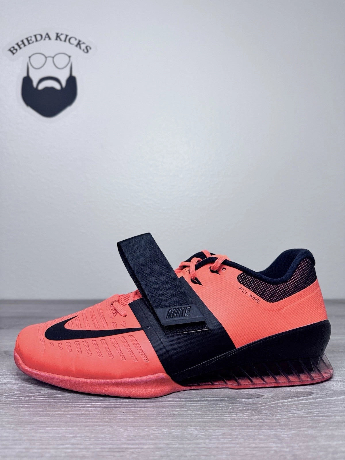 Asics Shoes Flat Sole Size 15 - Nike Romaleos 3 Hyper Crimson Black (852933-801) Mens Preowned