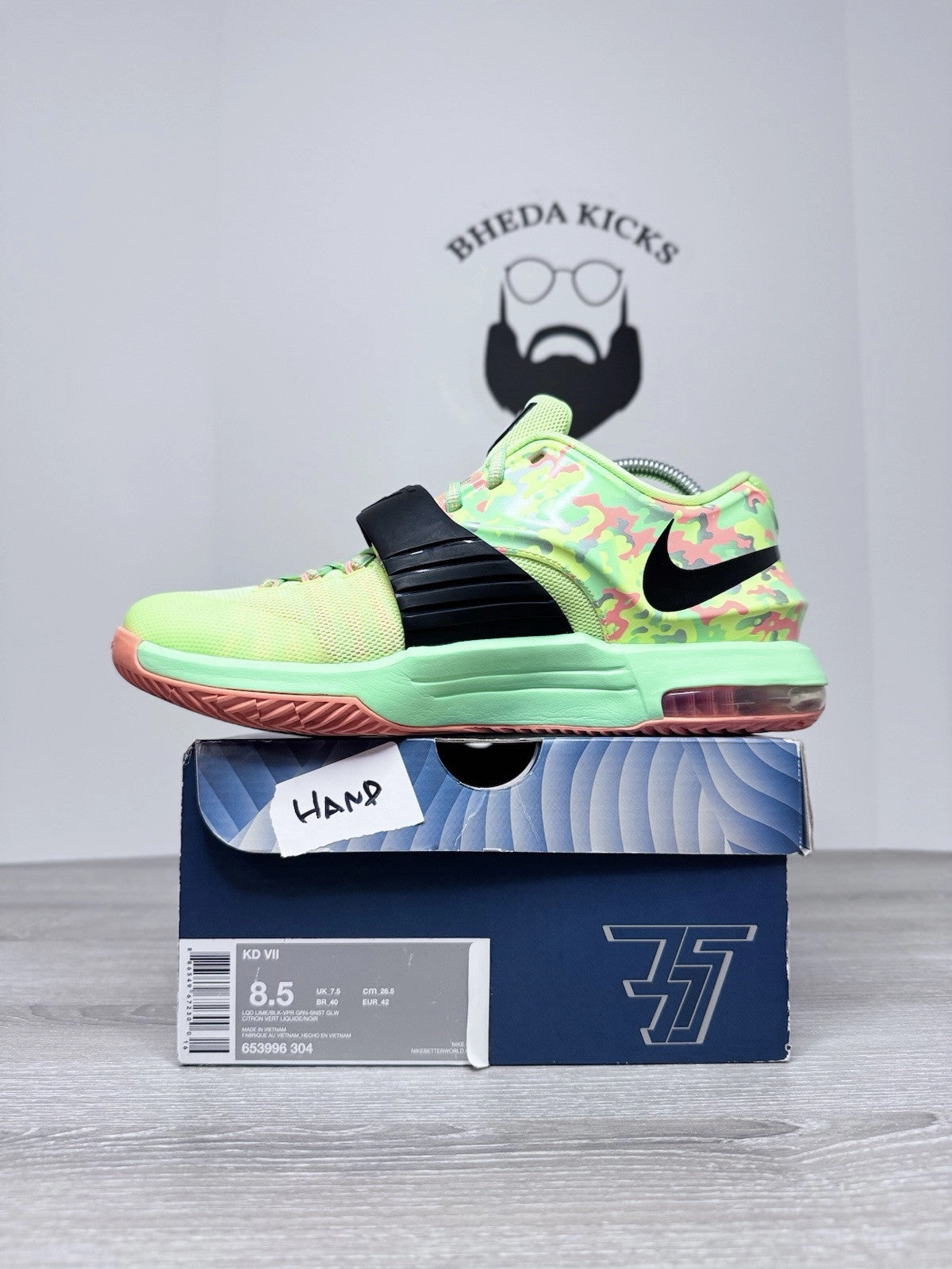Size 8.5 - Nike KD 7 Easter 653996-304 Preowned Like Black Citron Authentic Asics Novablast 4 Running Shoes