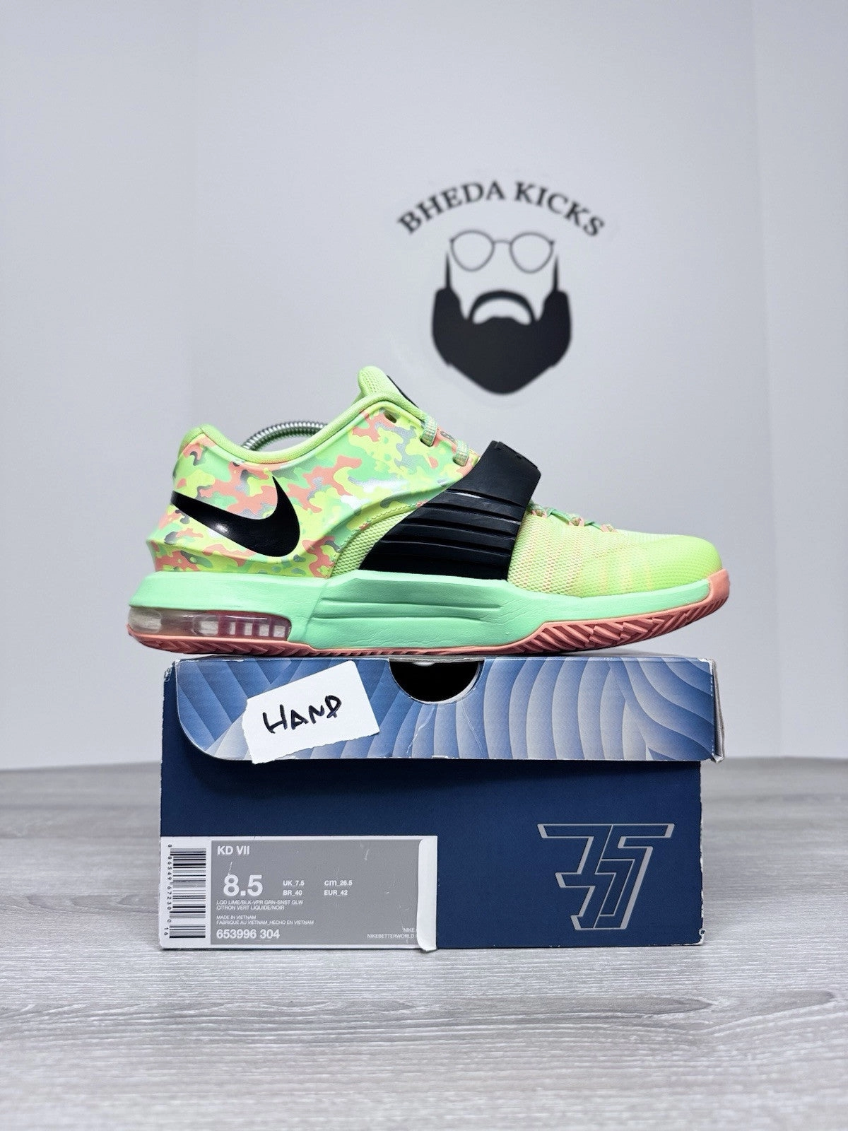 Size 8.5 - Nike KD 7 Easter 653996-304 Preowned Like Black Citron Authentic Asics Gel-torrance Running Shoe