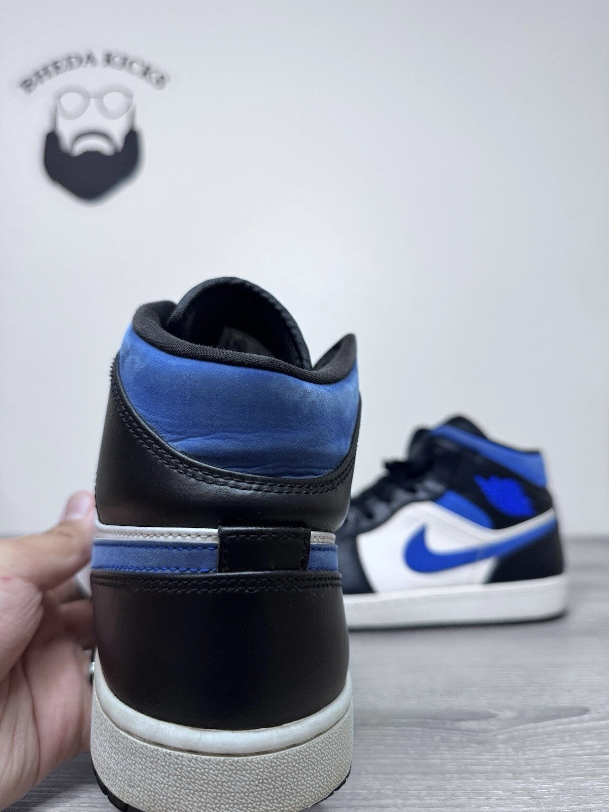 Asics Shoes Trendy Size 9.5 - Nike Jordan 1 Mid White Black Racer Blue Men's Sneakers 554724-140