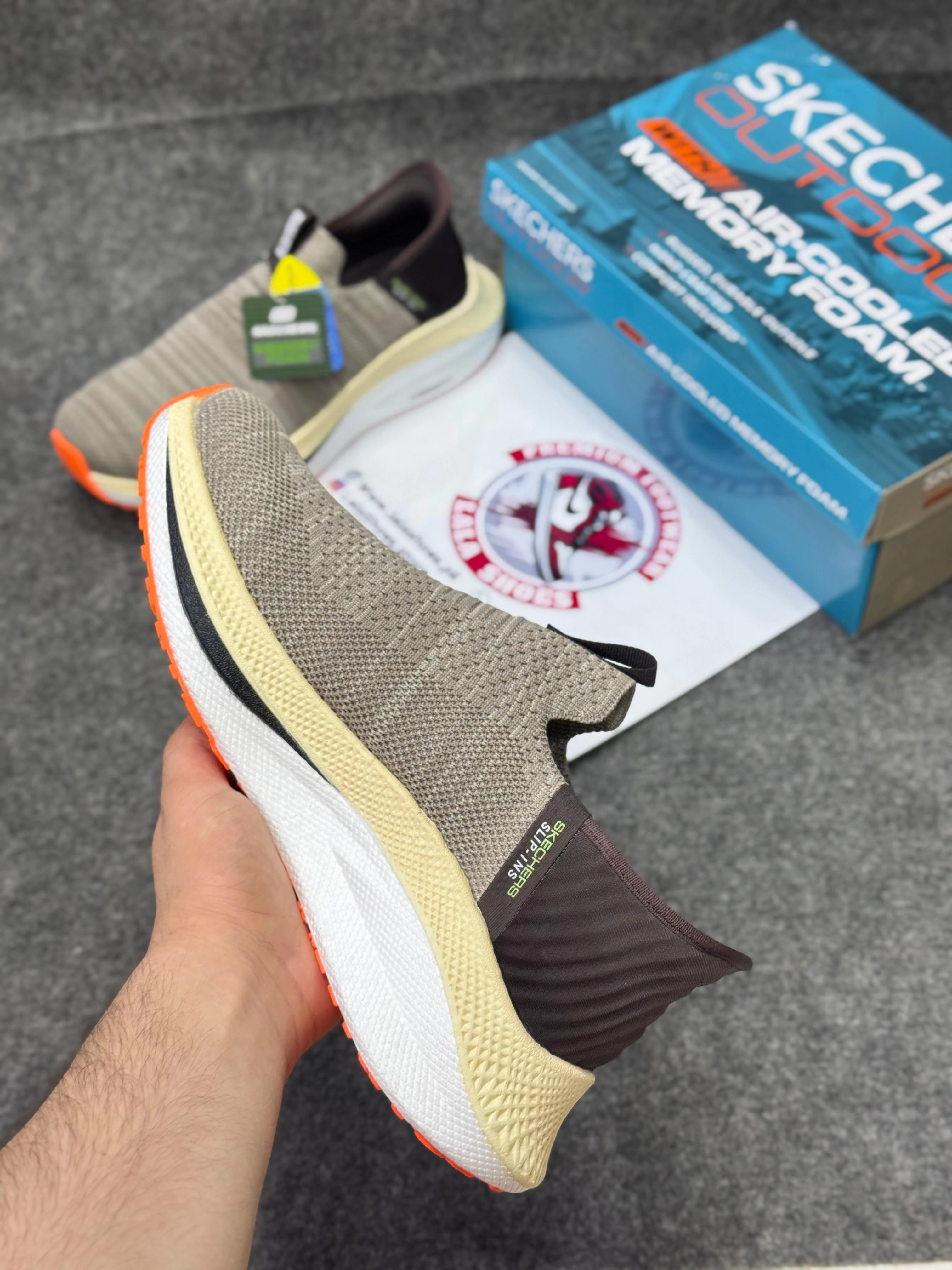 Best Shoes For Treadmill Walking And Running Skechers Slip-ins: Max Cushioning Hyper Burst Brown khaki Lightweight, Air-Cooled Memory Foam