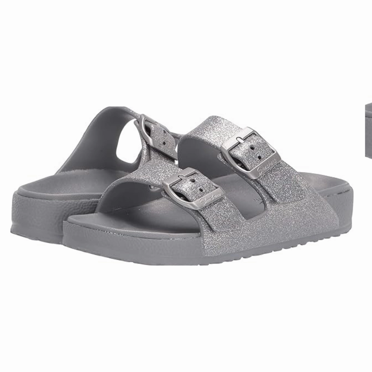 Skechers Women's Luxe fomam Shimmering Sandals -GRY Viral Ugg Slippers