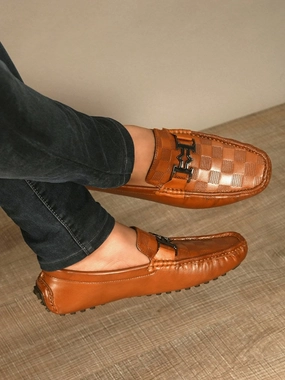 Imperial Tan Moccasin Loafers With A Heel