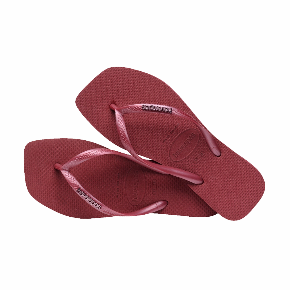 Slim Square Logo Metallic Flip Flops Cute Feet Flip Flops