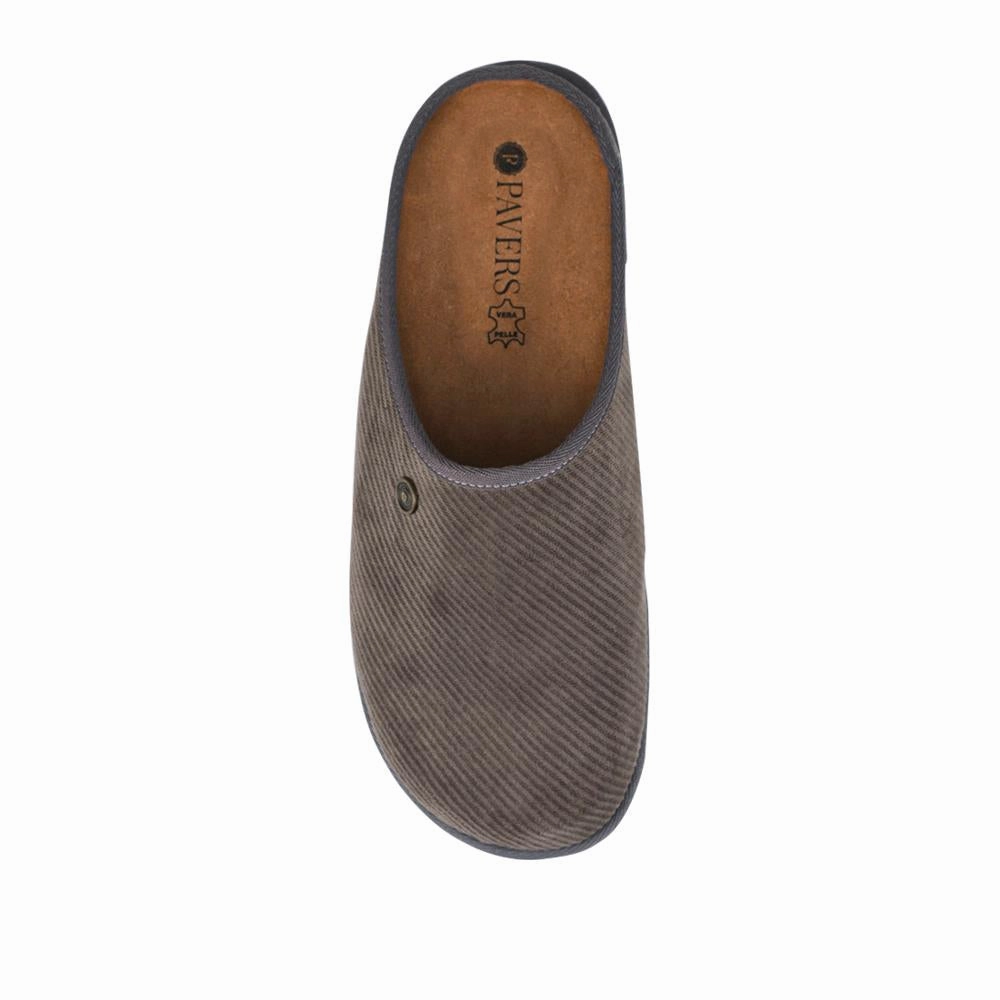 Slip-On Mule Slippers With Grip Sole - INB42002 / 328 239 - Grey The Glass Slippers
