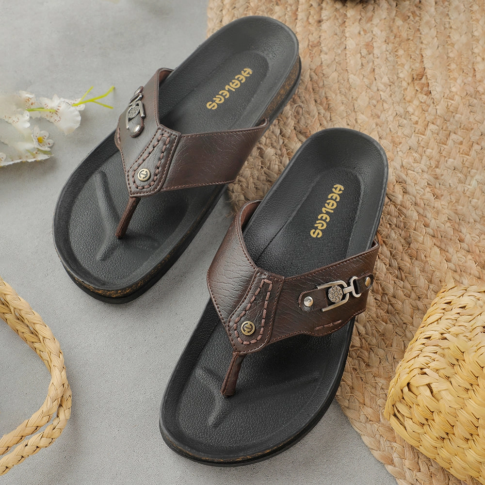 Healers Brown Casual Slipper For Men CSS-28E By Liberty Slippers Brands