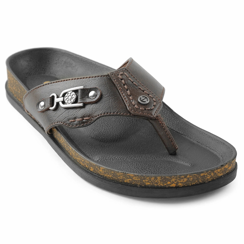 Memoi Slippers Healers Brown Casual Slipper For Men CSS-28E By Liberty