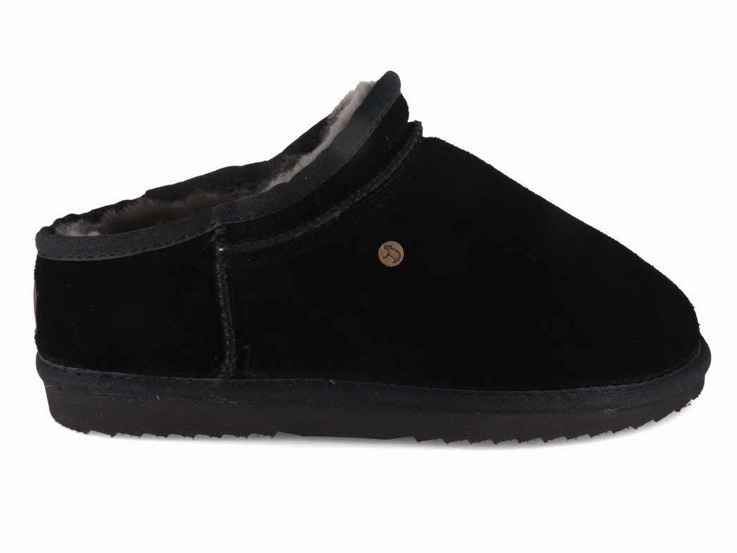 WARMBAT Men Suede Slippers 'Conner', black Minitonka Slippers