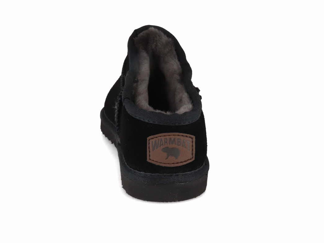 WARMBAT Men Suede Slippers 'Conner', black Slides Size 5
