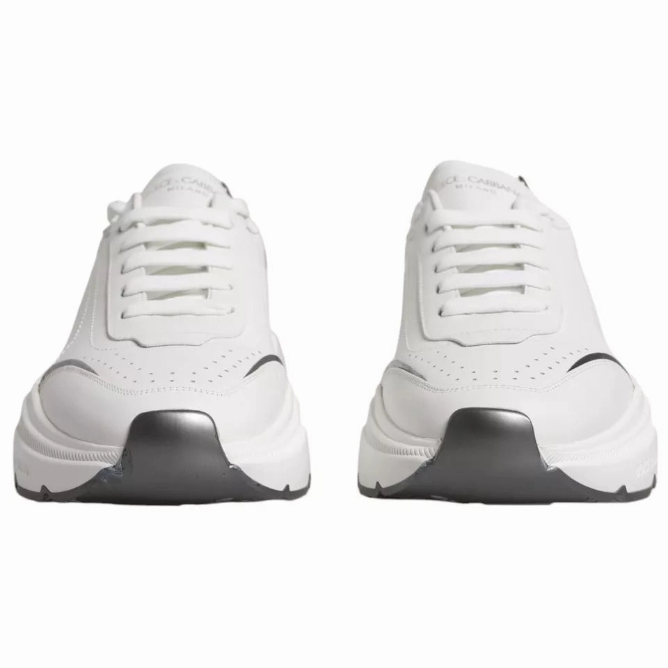 Dolce & Gabbana White Silver DAYMASTER Leather Sneakers Men Shoes Sneakers At Tj Maxx