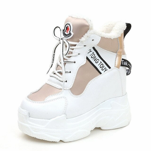 Country Suede Sneakers Hidden Heels Winter Sneakers