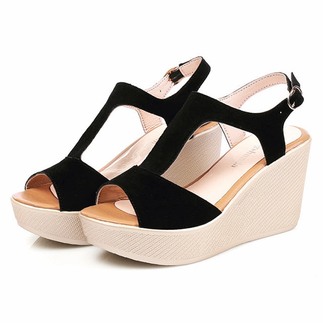 Wedges Sandals Platform Shoes Women Sandals Summer Shoes Woman Open Toe Platform Sandals Shoes Grey Flats Shoes