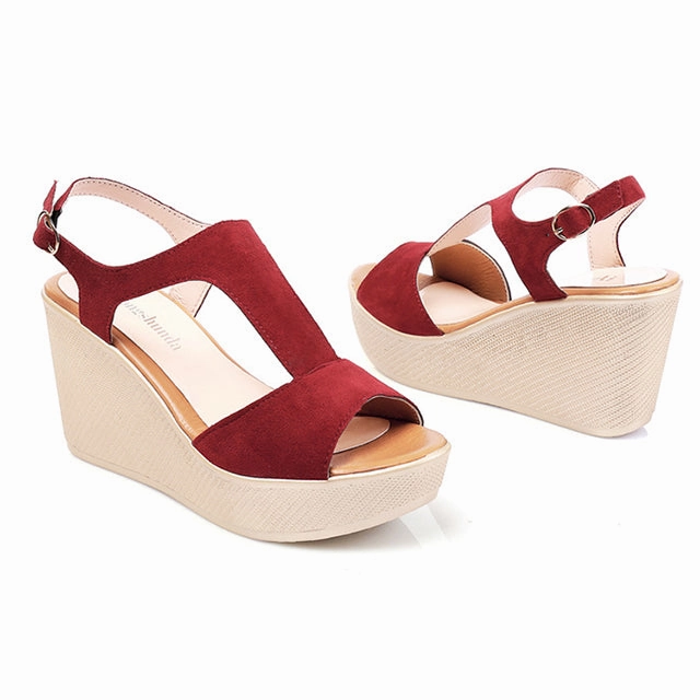 Wedges Sandals Platform Shoes Women Sandals Summer Shoes Woman Open Toe Platform Sandals Shoes Flat Red Shoes