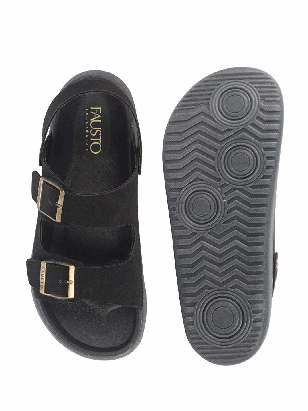 Men Black Open Toe Double Adjustable Strap Stitched Waterproof Sandals with Back Support|Soft Cushioned Insole|Lightweight Summer Slip-On Slipper|Perfect For Monsoon Rainy Season Childrens Slides Shoes