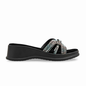Black Formal Slipper PU0533 Shower Slides