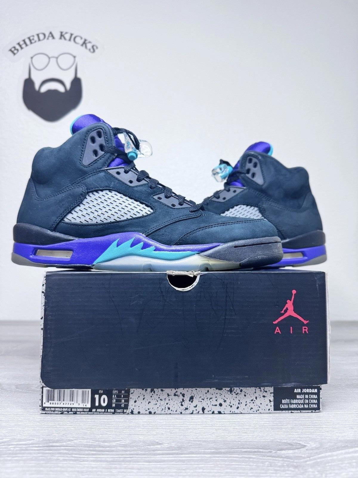 Asics Gel Stability Shoe Size 10 - Nike Air Jordan 5 Retro Black Grape Mens Sneakers 136027-007 Preowned