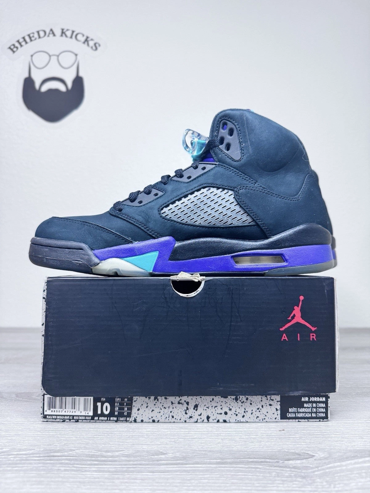 Asics Full Support Running Shoes Size 10 - Nike Air Jordan 5 Retro Black Grape Mens Sneakers 136027-007 Preowned