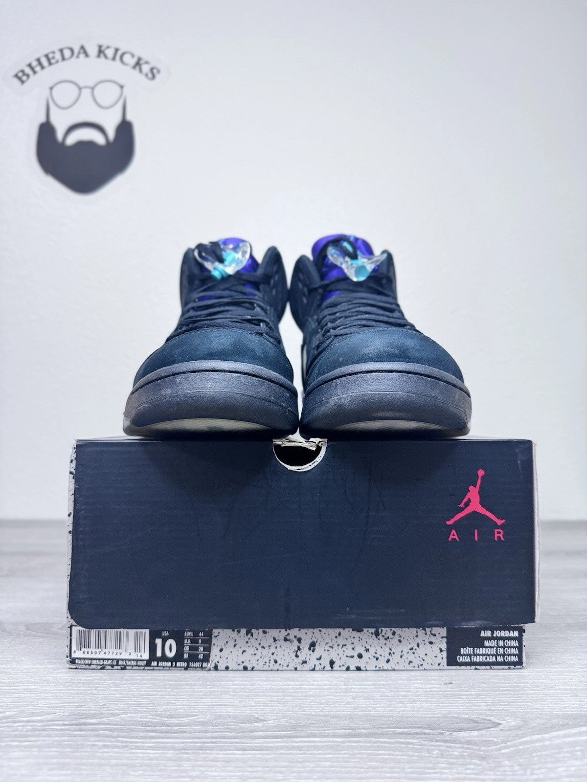 Asics Daily Running Shoes Size 10 - Nike Air Jordan 5 Retro Black Grape Mens Sneakers 136027-007 Preowned