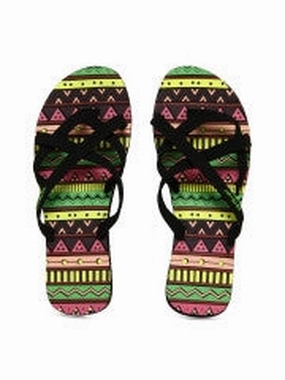 Sole Threads Women Black Printed Flip Flops Ultra Comfort Flip Flops Size 7