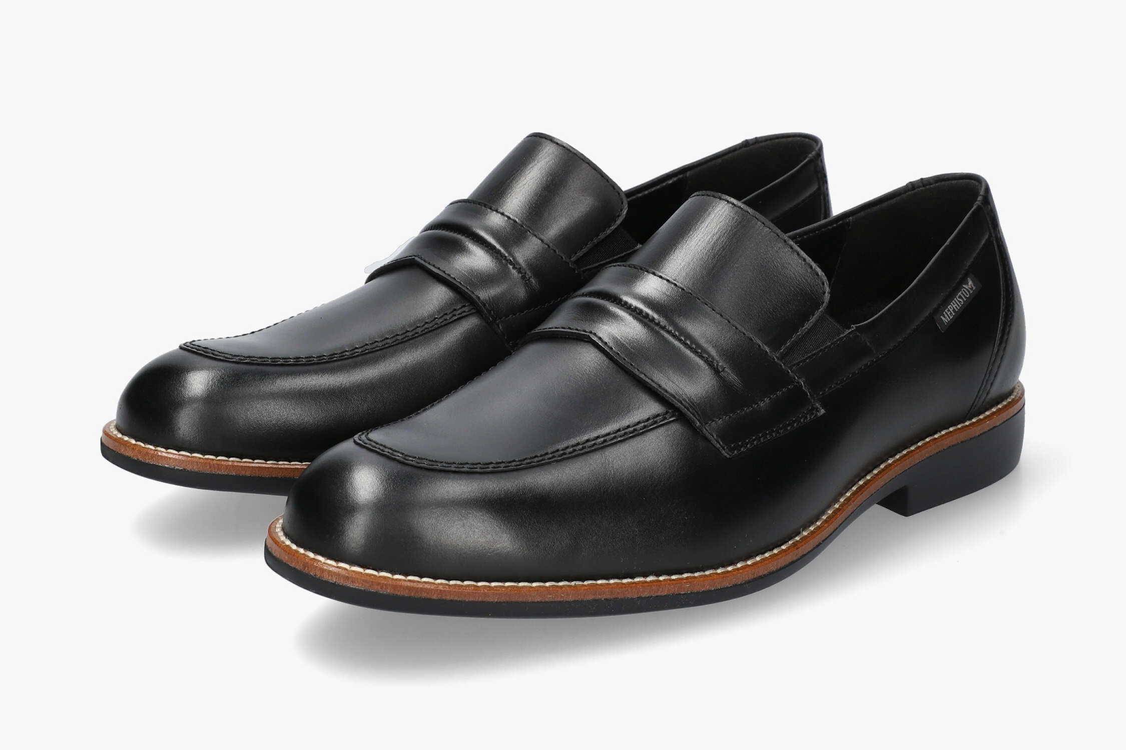 Fergus - Black Loafers Heel Slip
