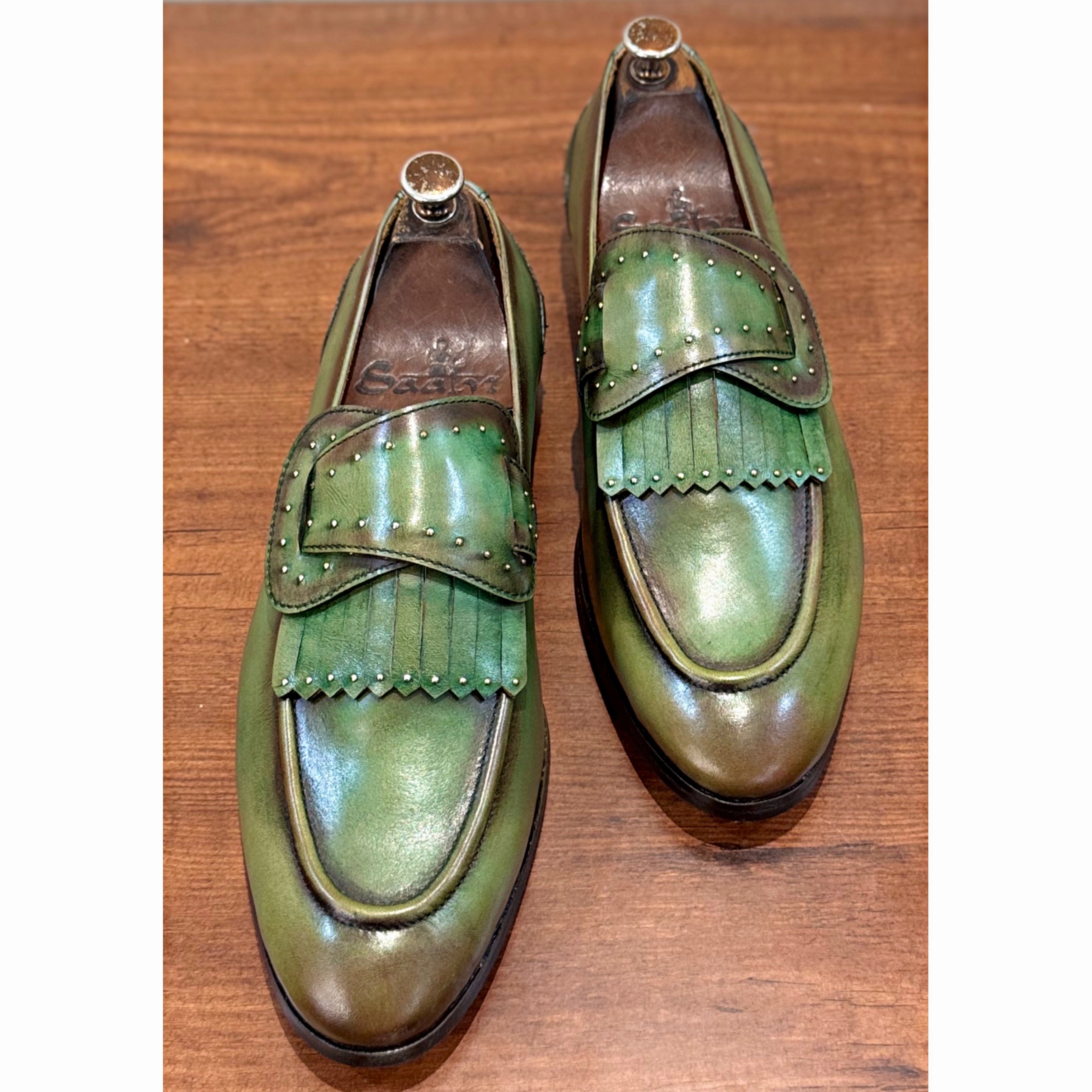 Butterfly Loafers Fringe Green Fashionable Loafers