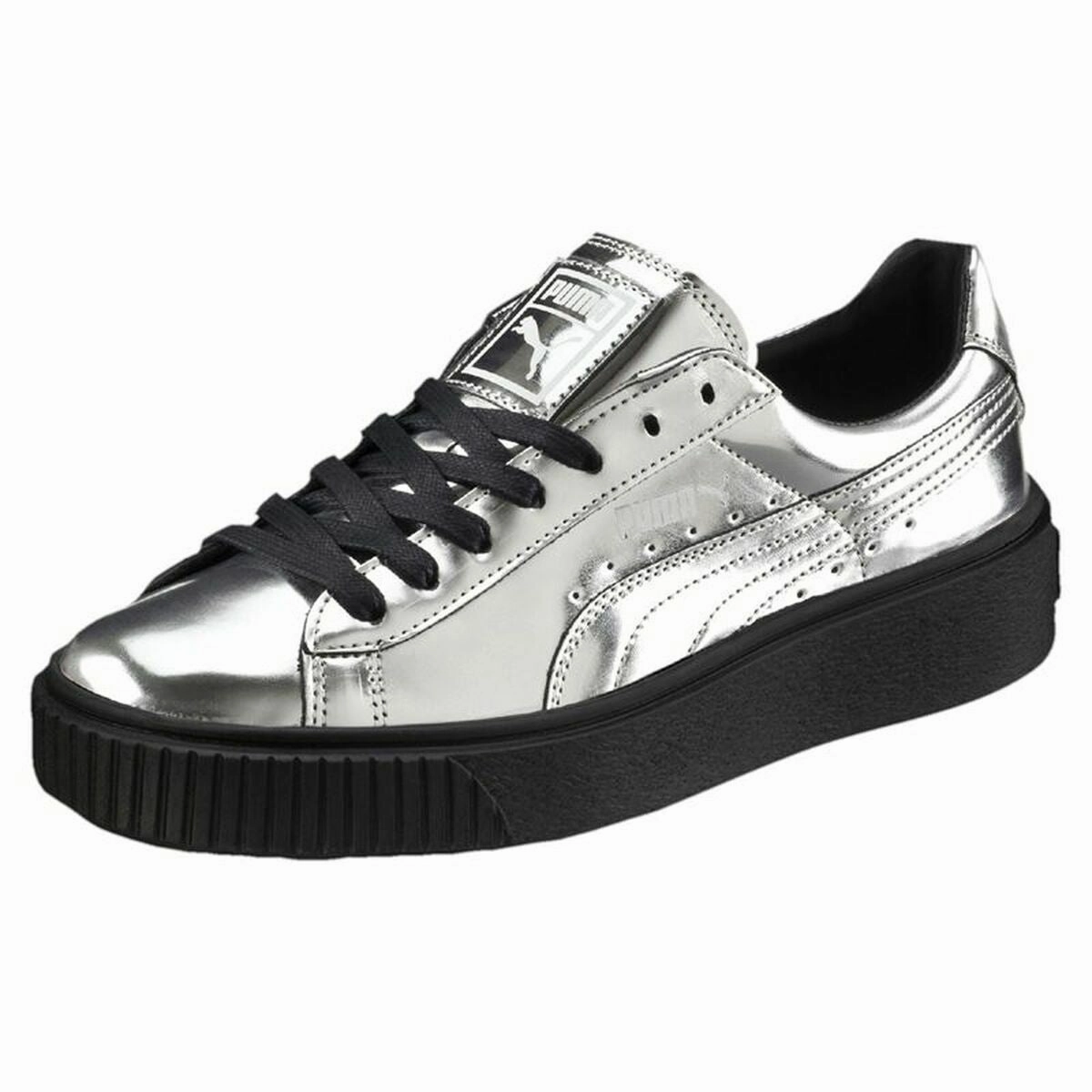 Sports Trainers for Women Puma Basket Platform Metallic  Light grey Asics Tigers Wrestling Shoes