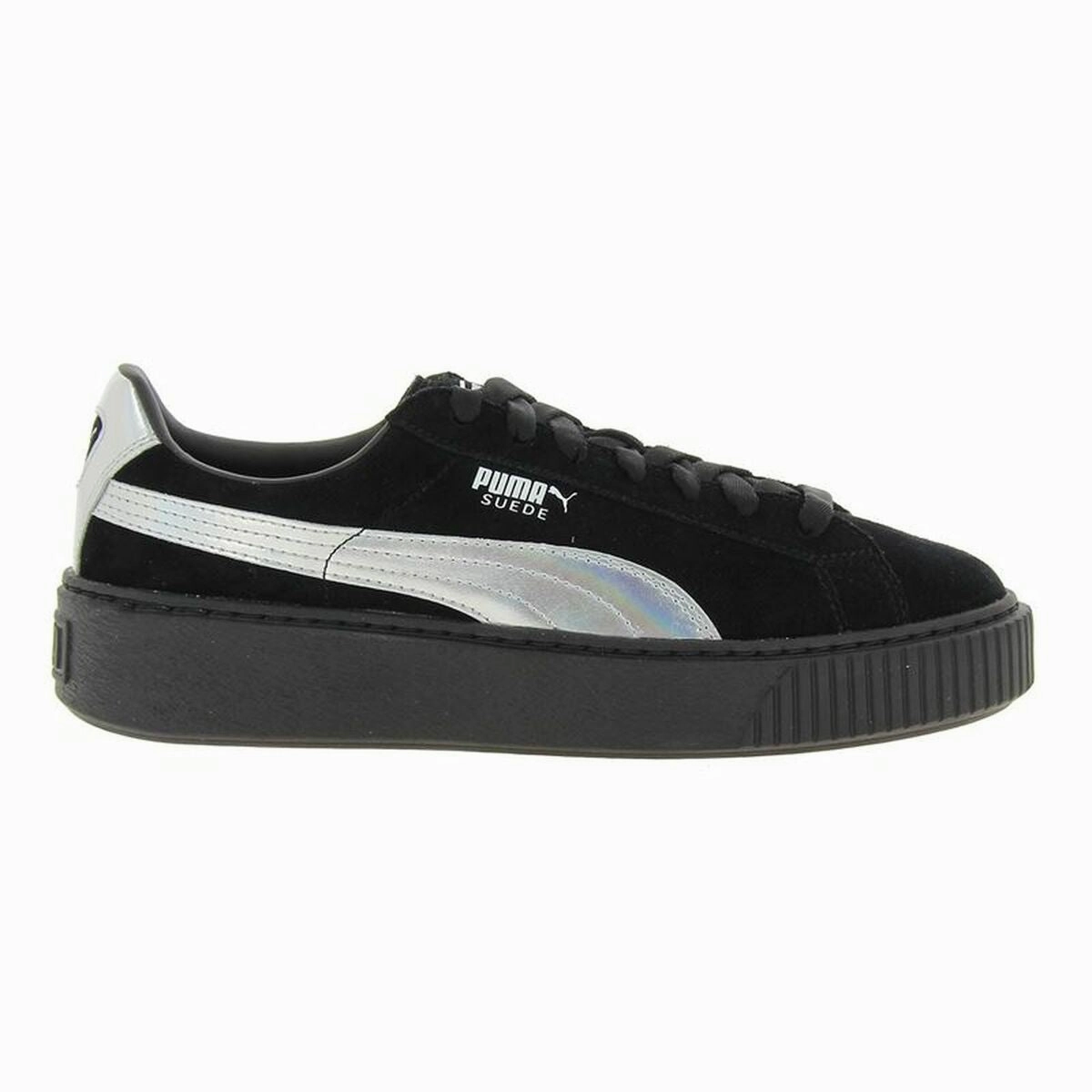 Sports Trainers for Women Puma Suede Platform Explos  Black Puma Shoes Specials