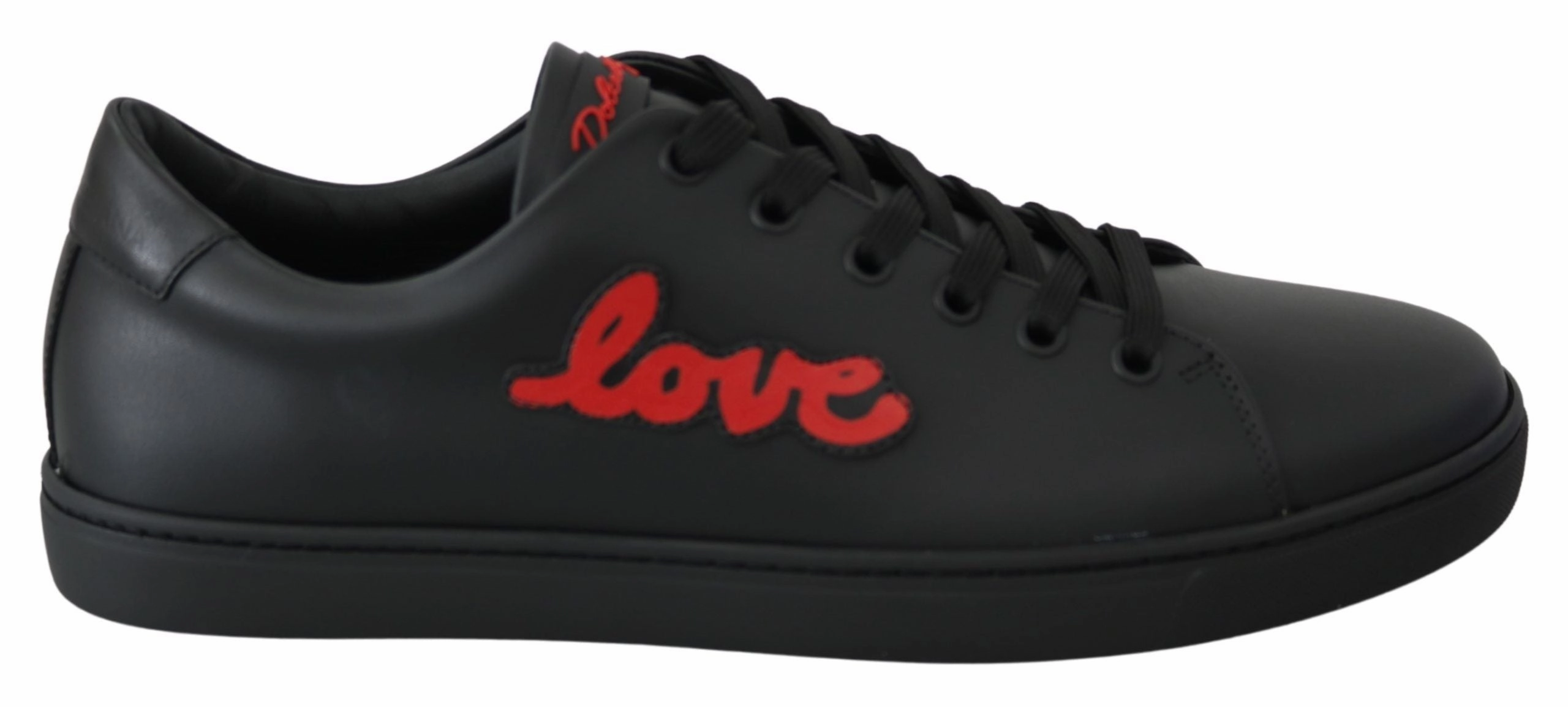 Coolest Sneakers Black Leather Love Heart Sneakers Womens Shoes
