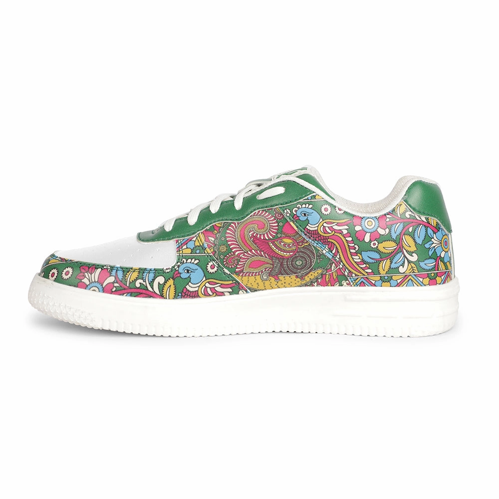 Lv Sneakers Leap7x Lacing White Kalamkari Printed Casual Sneakers For Women MJH-L06 By Liberty