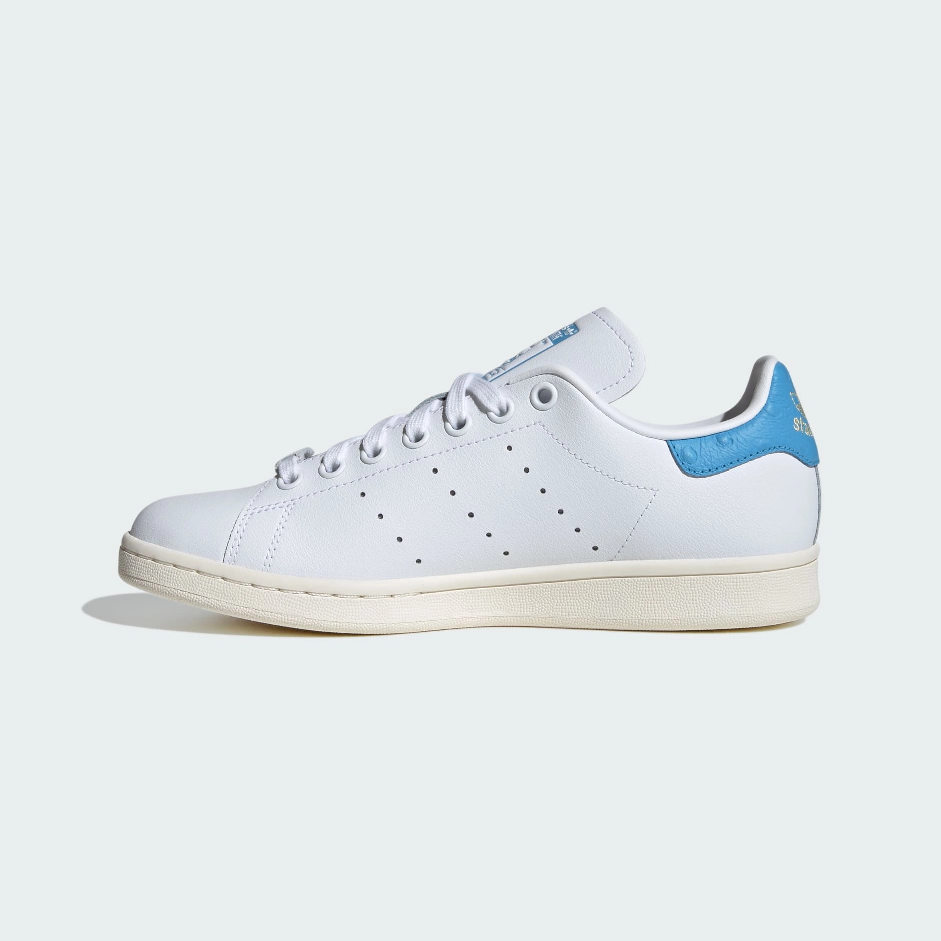 STAN SMITH SHOES - Ftwr White / Semi Blue Burst / Almost Yellow Adidas No Shoelace