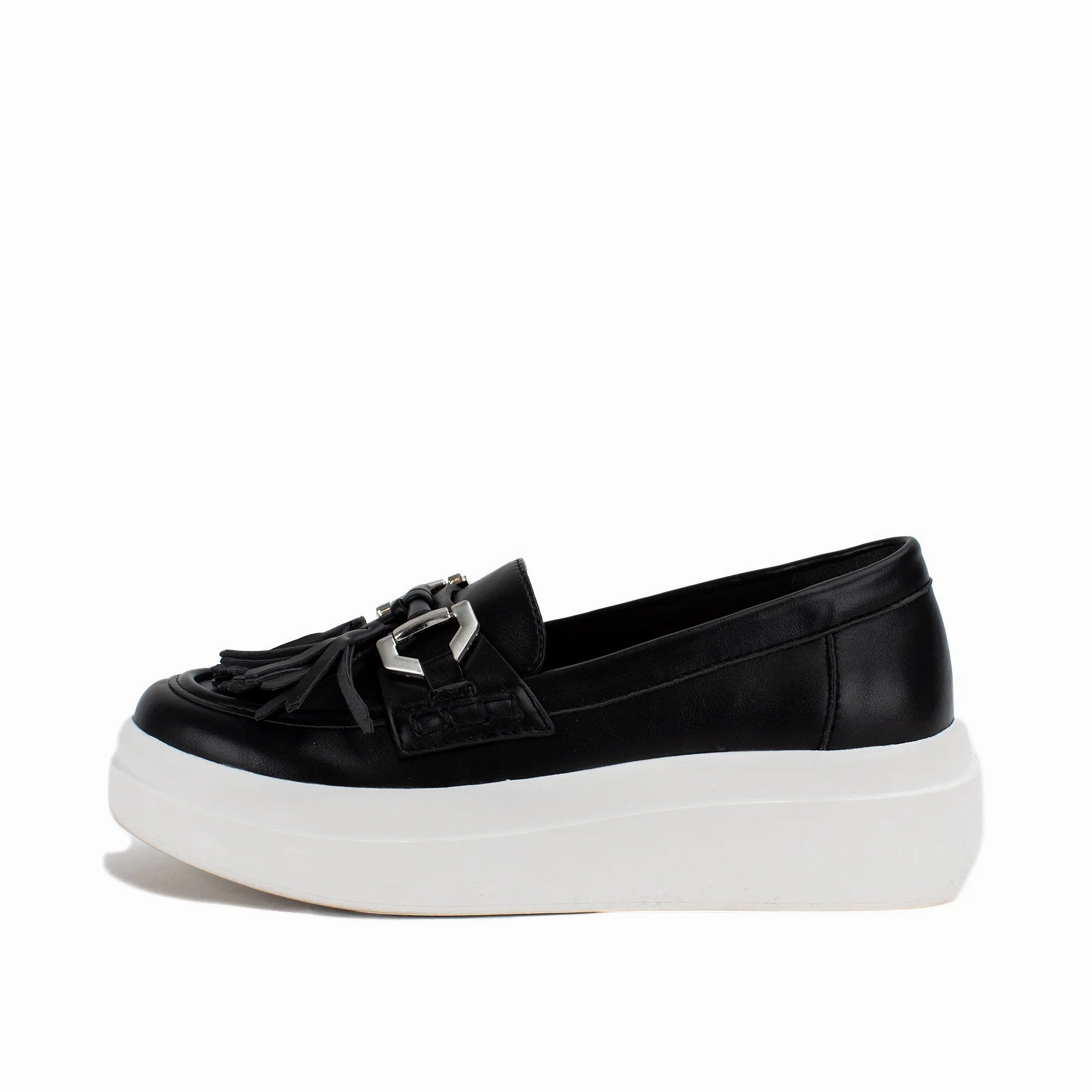 Flat Triggert Shoe For Yellow Box | Erina Loafer Sneaker in Black