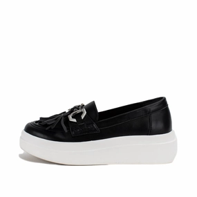 Patent Leather Shoes Flats Yellow Box | Erina Loafer Sneaker in Black
