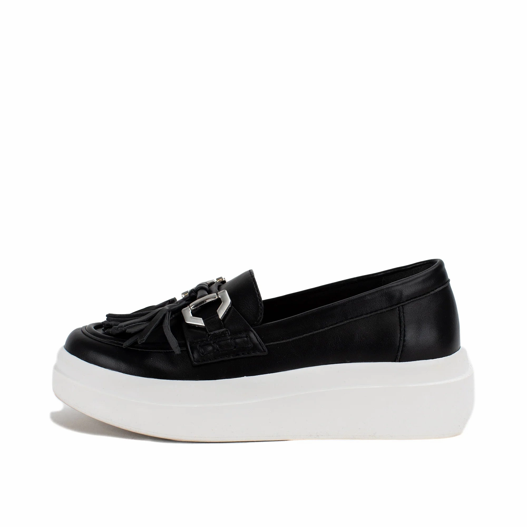 Flat Prom Shoes Yellow Box | Erina Loafer Sneaker in Black