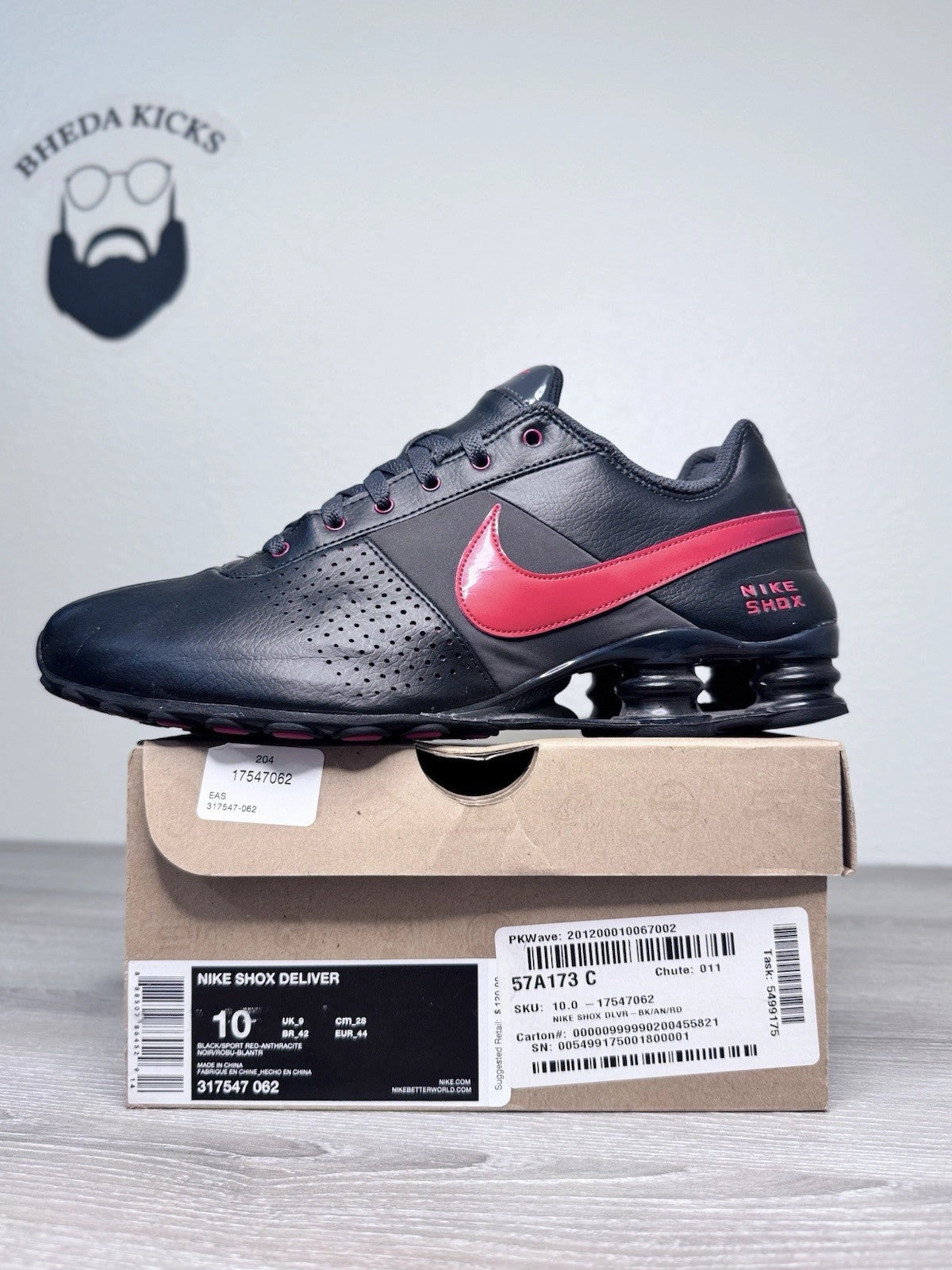 Size 10 - Nike Shox Deliver 317547-062 Mens Shoes Sneakers Black Red Shop Deals On Asics Gel-kayano Running Shoes