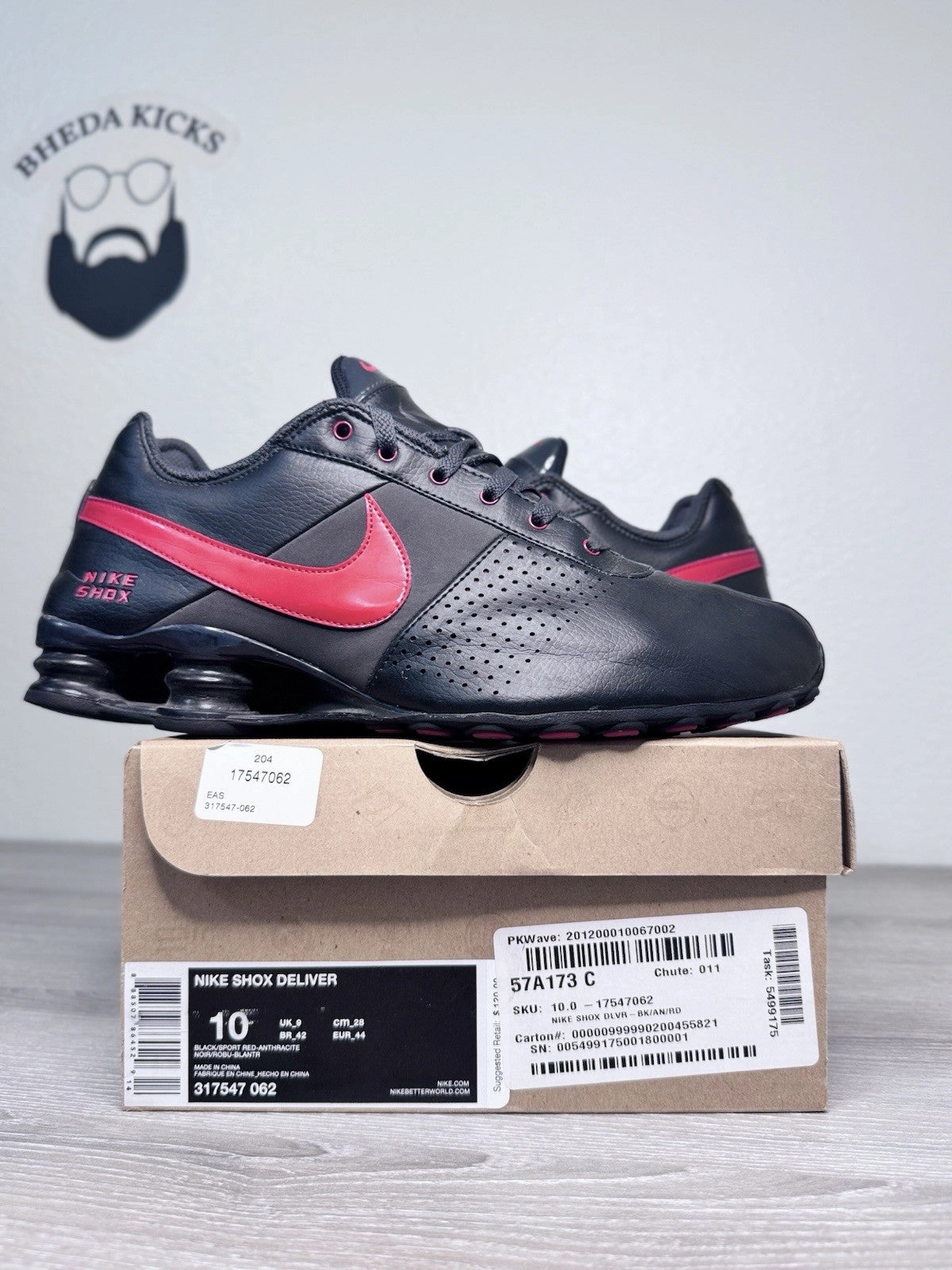 Asics Best Budget Running Shoes Size 10 - Nike Shox Deliver 317547-062 Mens Shoes Sneakers Black Red