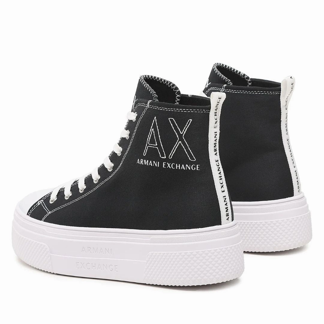 ARMANI EXCHANGE Lace-Up Boots Womens XV695-BLK Jeans With Sneakers