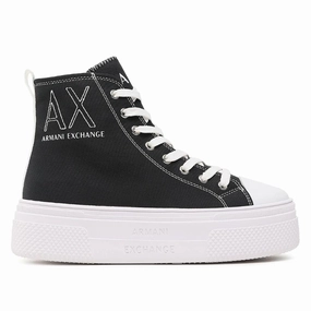 ARMANI EXCHANGE Lace-Up Boots Womens XV695-BLK Clean Sneakers