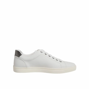 Sneakers Winooski Dolce & Gabbana White Leather Heart Embellished Sneakers Shoes