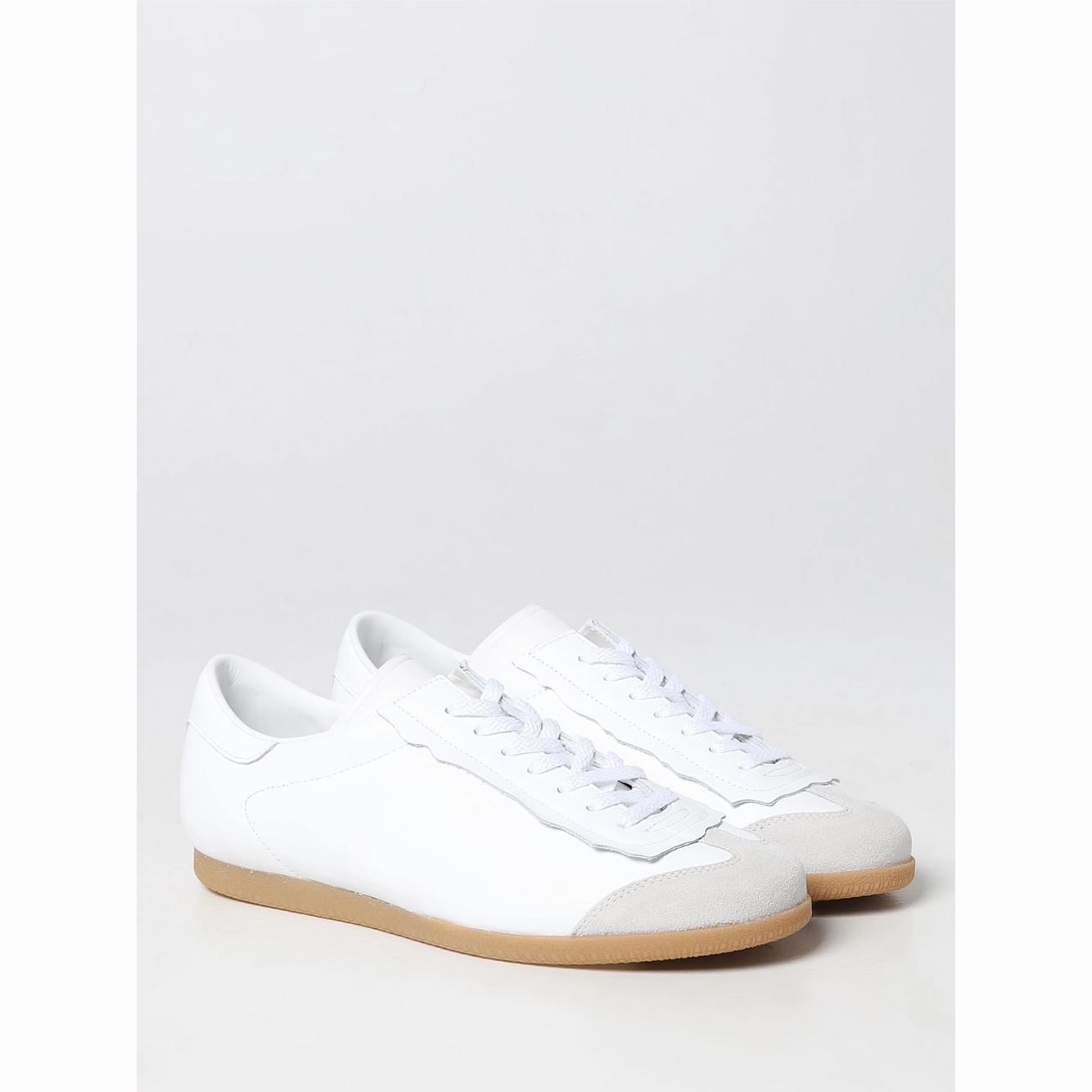 Maison Margiela Low Featherlight Leather And Suede Sneakers Mia Shoes Sneakers