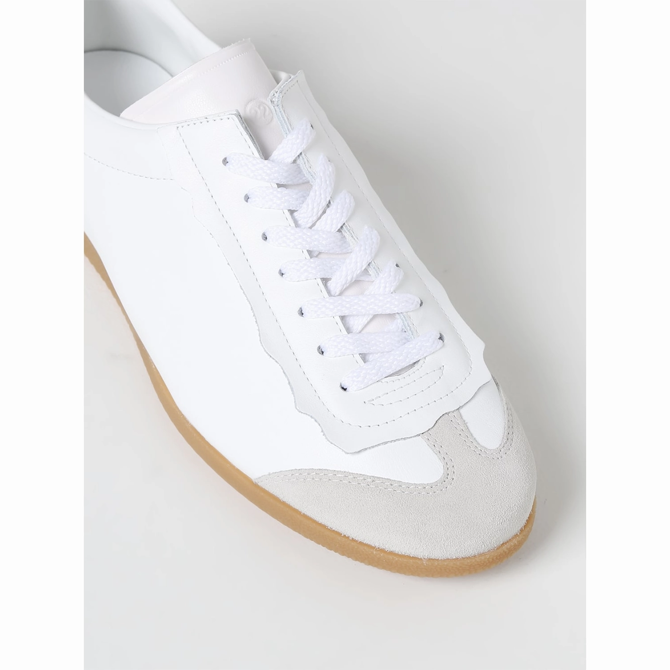 Maison Margiela Low Featherlight Leather And Suede Sneakers Sneakers Com
