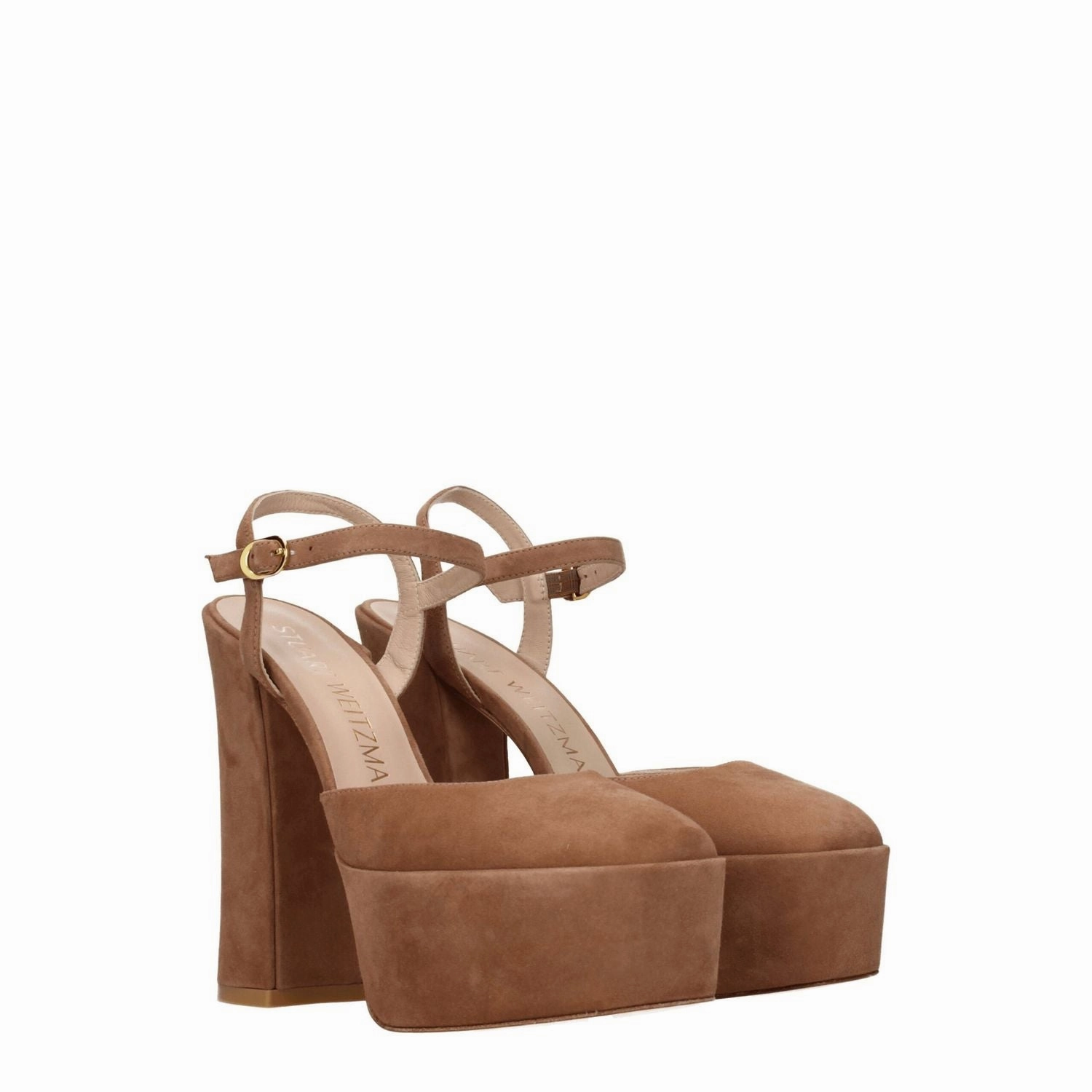 Jerusalem Sandals Stuart Weitzman Beige Leather Platform Sandals