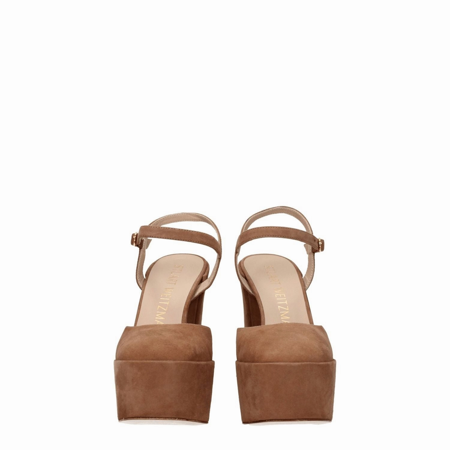 Stuart Weitzman Beige Leather Platform Sandals Flexus Sandals